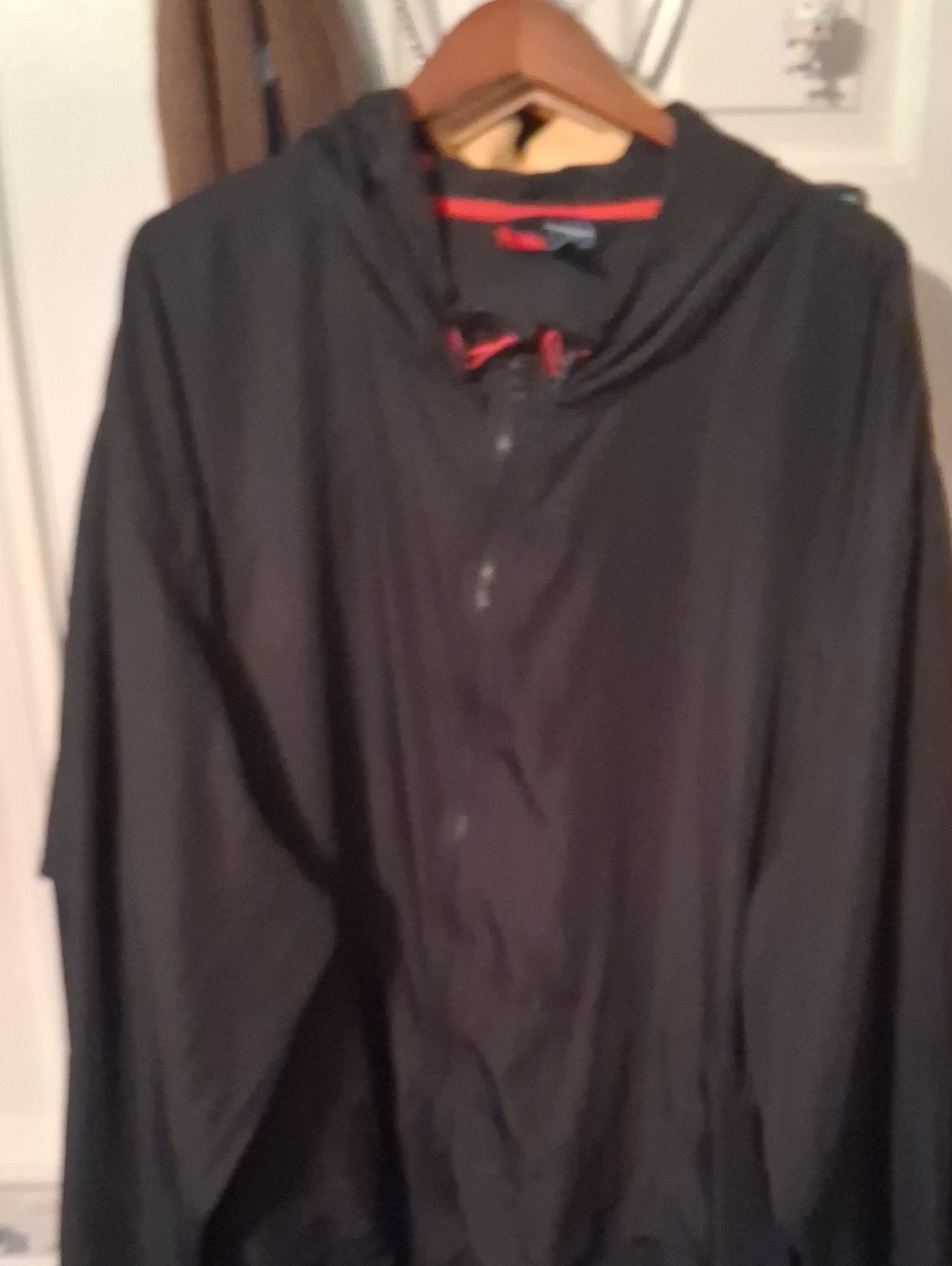 Men's Black Hooded Jacket - Lightweight Windbreaker 5X